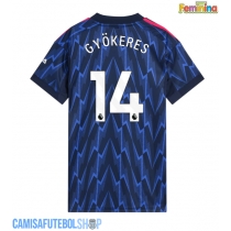 Camisa de time de futebol Arsenal Viktor Gyokeres #14 Replicas 2º Equipamento Feminina 2025-26 Manga Curta